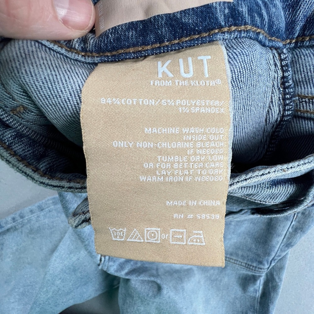 Kut from the Kloth Sienna Wide Leg Jeans Women 10 High Rise Patch Pocket - Picture 13 of 15